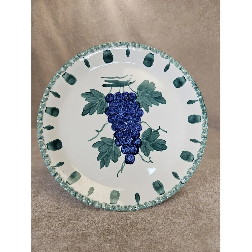 Vintage Blue Ridge Pottery Grape Salad Hand Painted 11.5